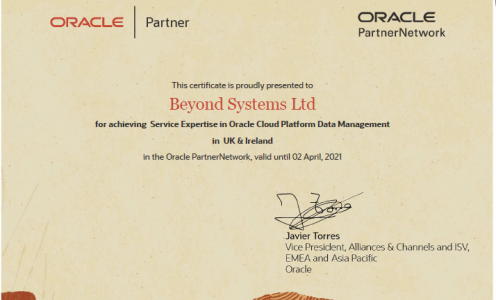 Beyond Achieves Expertise in Oracle Cloud Platform Data Management